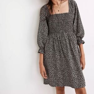 Madewell Lucie Floral Smocked Elbow Sleeve Minidress